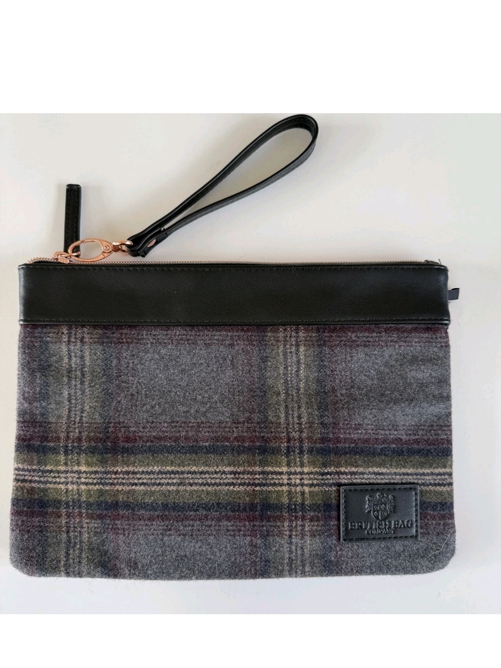 The British Bag Company Tweed Tartan Medium Pouch Wrist Bag Clutch